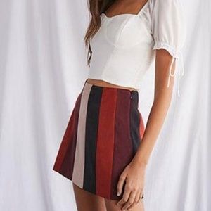 Suede Stripped Skirt